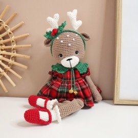 Kit Crochet Solveig, renne de Noël – Coffret Complet, Patron PDF