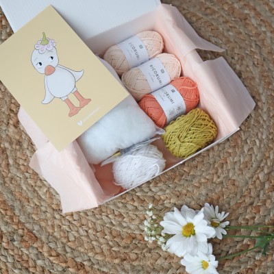 Kit Crochet Plume, mon petit caneton – Coffret Complet, Patron PDF